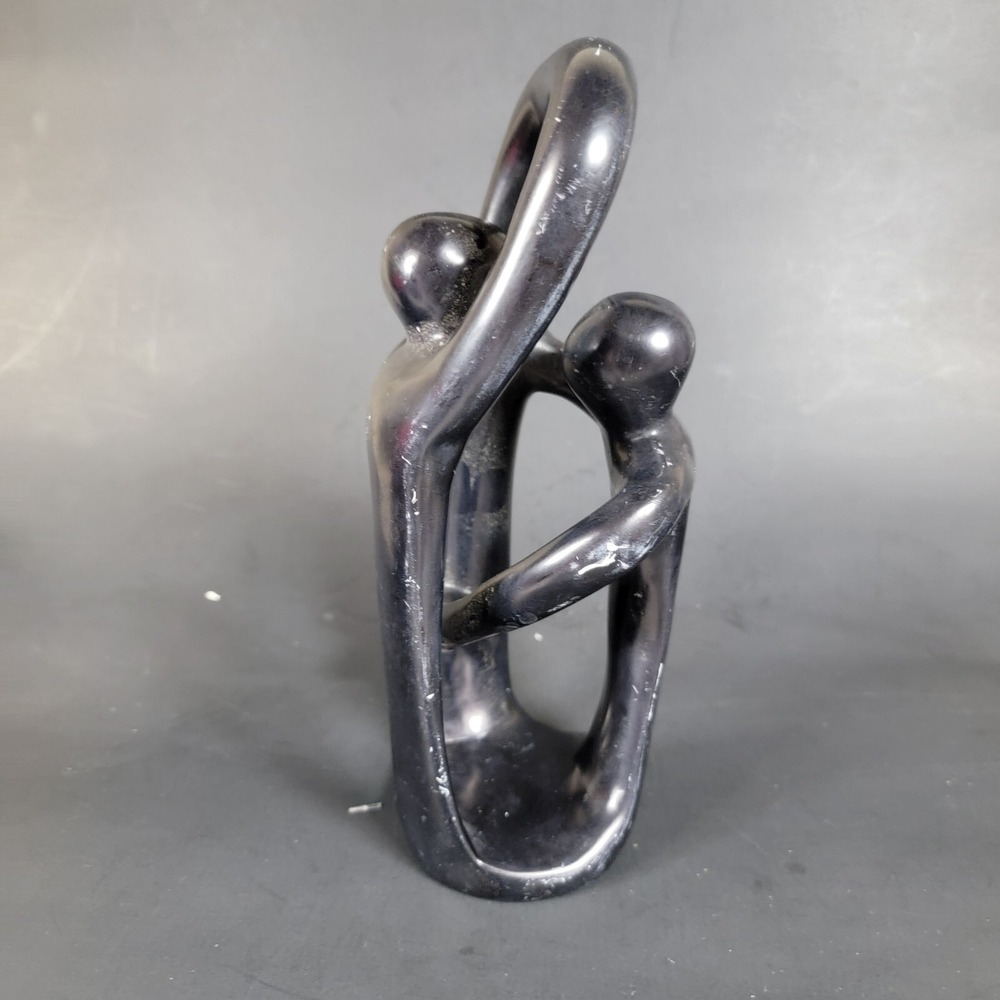Zimbabwe Shona Art Serpentine‎ Stone Carved Statue 9" "unity" Marriage